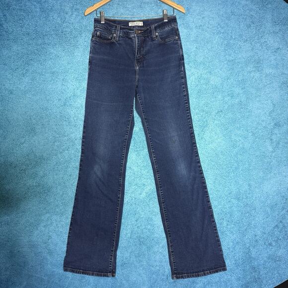 Levi's 512 Jeans Womens 10 Long Blue Perfectly Slimming Boot Cut Dark Wash Denim - Picture 1 of 16